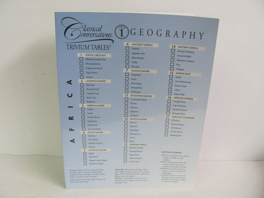 Geography Cycle 1 Trivium Tables Pamplet  Pre-Owned Classical Conversations