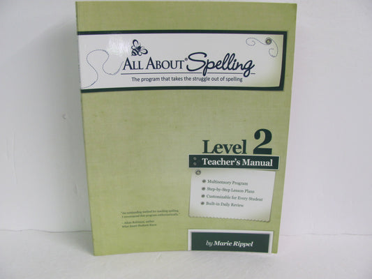 All About Spelling Level 2 Teacher Manual  Pre-Owned Spelling/Vocabulary Books