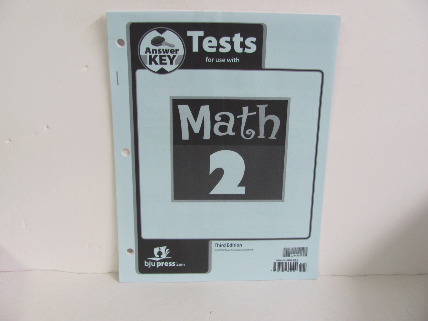 Math 2 BJU Press Test Key Pre-Owned 2nd Grade Mathematics Textbooks