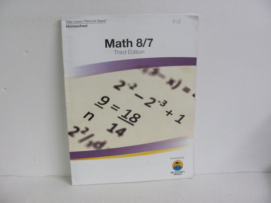 Saxon 87 My Father's World Lesson Plans  Pre-Owned Mathematics Textbooks