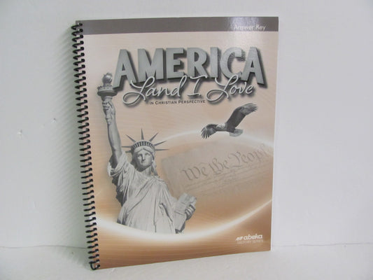 America Land I Love Abeka Answer Key  Pre-Owned 8th Grade History Textbooks