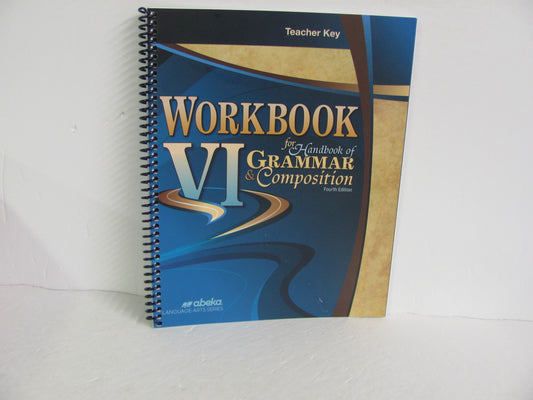 Workbook VI Abeka Teacher Key  Pre-Owned 12th Grade Language Textbooks