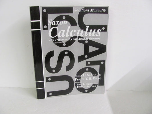 Calculus Saxon Solutions Manual  Pre-Owned Saxon Mathematics Textbooks