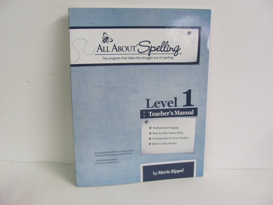 All About Spelling Level 1 Teacher Manual  Pre-Owned Spelling/Vocabulary Books