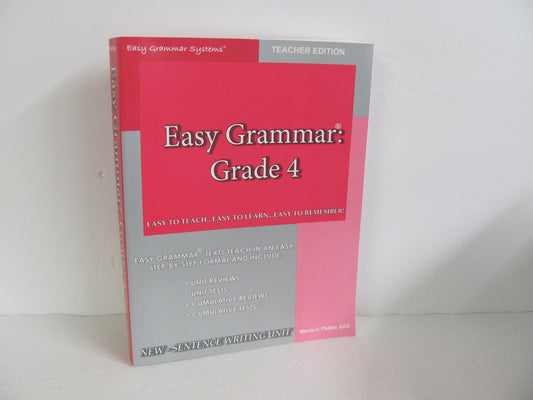 Easy Grammar 4 Easy Grammar Teacher Edition  Pre-Owned Language Textbooks