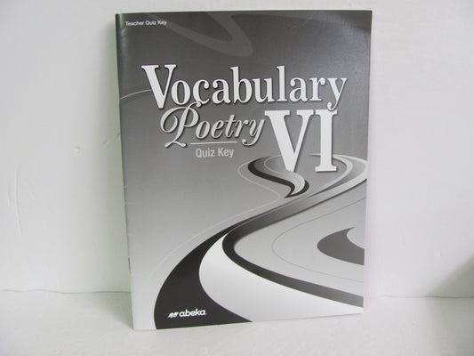 Vocabulary Poetry VI Abeka Quiz Key Pre-Owned Spelling/Vocabulary Books