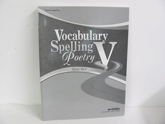 Vocabulary Spelling Poetry V Abeka Quiz Key Pre-Owned Spelling/Vocabulary Books