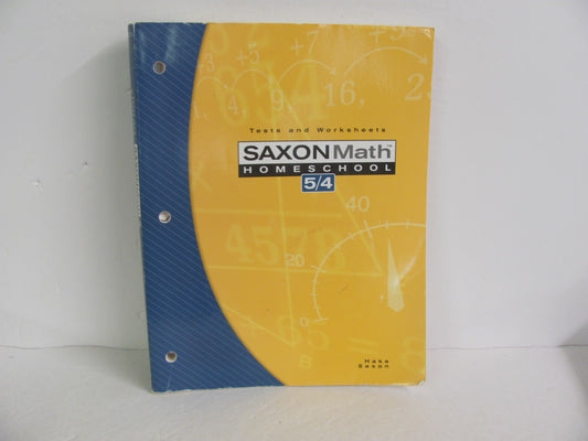 Math 54 Saxon Tests  Pre-Owned 4th Grade Mathematics Textbooks