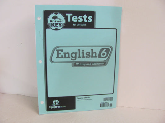 English 6 BJU Press Test Key Pre-Owned 6th Grade Language Textbooks