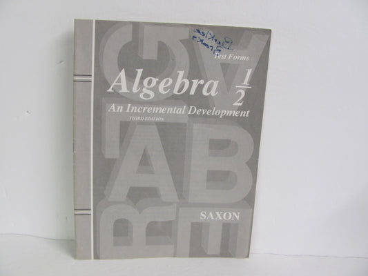 Algebra 1/2 Saxon Tests  Pre-Owned 8th Grade Mathematics Textbooks