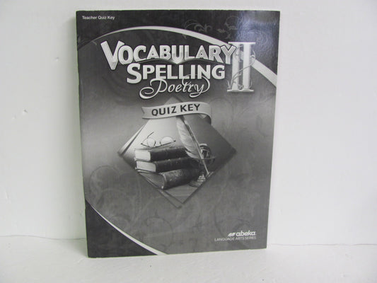 Vocabulary Spelling Poetry II Abeka Quiz Key Pre-Owned Spelling/Vocabulary Books