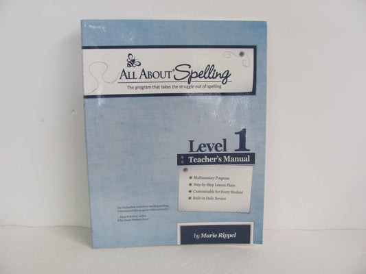 All About Spelling Level 1 Teacher Manual  Pre-Owned Spelling/Vocabulary Books