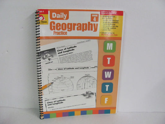 Daily Geography Evan-Moor Pre-Owned 4th Grade Geography Books