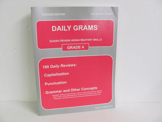 Daily Grams 4th & 5th Easy Grammar Teacher Edition  Pre-Owned Language Textbooks