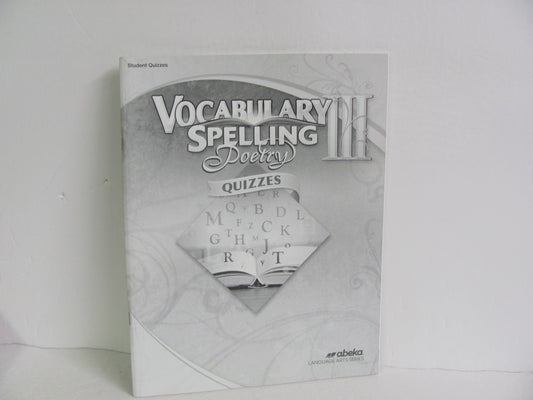 Vocabulary Spelling Poetry III Abeka Quizzes Pre-Owned Spelling/Vocabulary Books