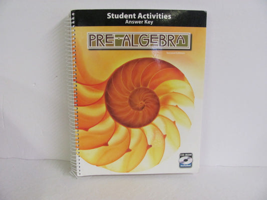 Pre Algebra BJU Press Activity Key Pre-Owned 8th Grade Mathematics Textbooks