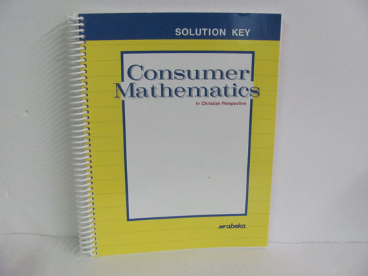 Consumer Mathematics Abeka Solution Key Pre-Owned Mathematics Textbooks