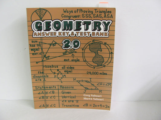 Geometry 2.0 Teaching Textbook Answer Key  Pre-Owned Mathematics Textbooks