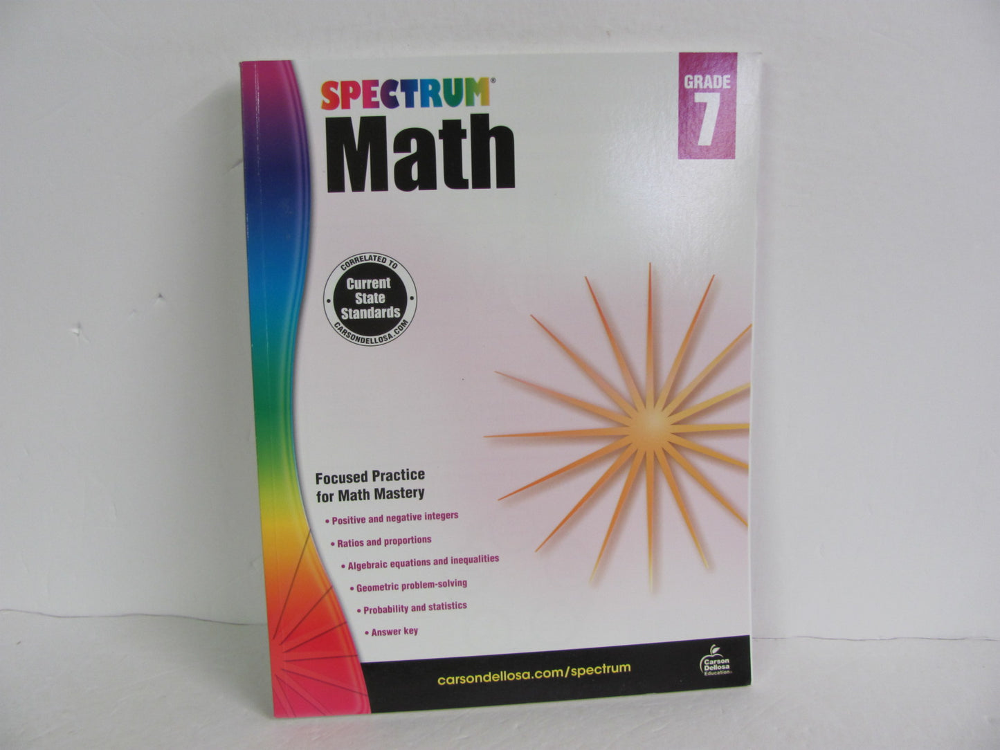 Spectrum Math Carson Dellosa Workbook  Pre-Owned 7th Grade Math Help Books