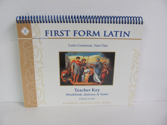 First Form Latin Memoria Press Teacher Key  Pre-Owned Middle School Latin Books