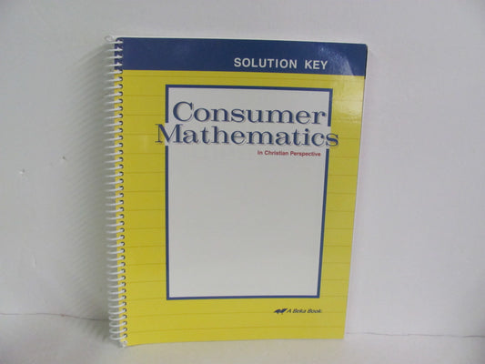 Consumer Mathematics Abeka Solution Key Pre-Owned Mathematics Textbooks