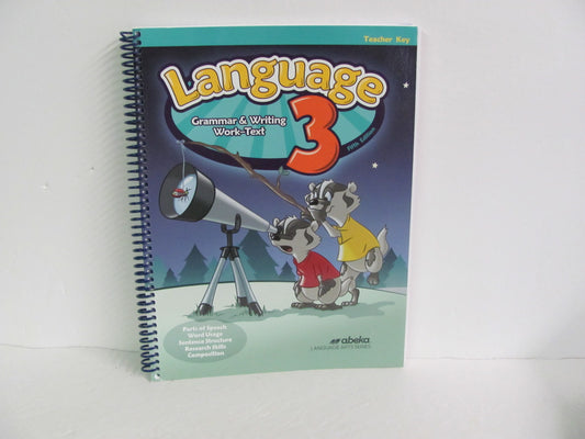 Language 3 Abeka Teacher Key  Pre-Owned 3rd Grade Language Textbooks