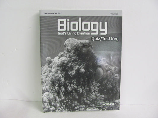 Biology Vol 1 Abeka Quiz/Test Key  Pre-Owned 10th Grade Science Textbooks