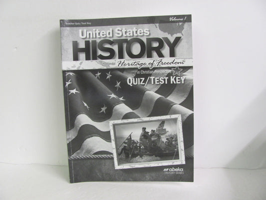 United States History Vol 1 Abeka Quiz/Test Key  Pre-Owned History Textbooks