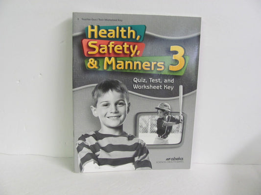 Health, Safety, & Manners Abeka Quiz/Test Key  Pre-Owned 3rd Grade Health Books