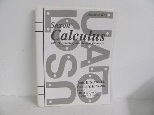 Calculus Saxon Answer Key  Pre-Owned High School Mathematics Textbooks