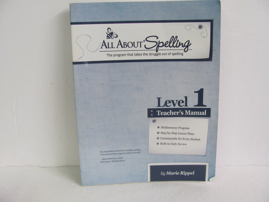 All About Spelling Level 1 Teacher Manual  Pre-Owned Spelling/Vocabulary Books