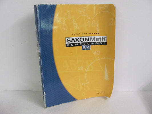 Math 54 Saxon Solutions Manual  Pre-Owned 4th Grade Mathematics Textbooks