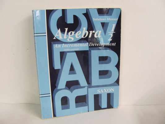 Algebra 1/2 Saxon Solutions Manual  Pre-Owned 8th Grade Mathematics Textbooks