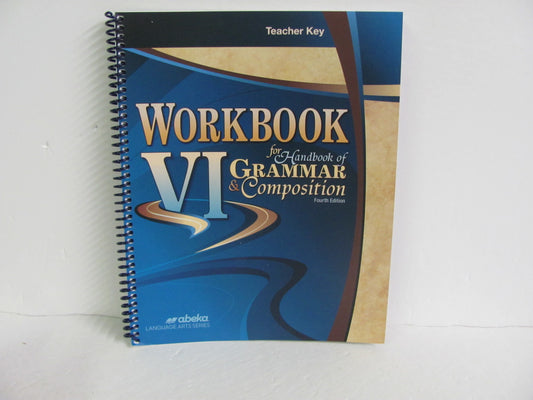 Workbook VI Abeka Teacher Key  Pre-Owned 12th Grade Language Textbooks