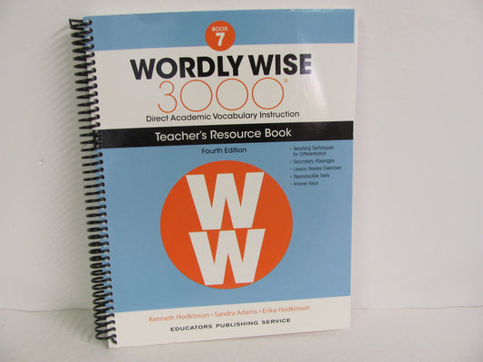 Wordly Wise 3000 Book 7 EPS 7th Grade Spelling/Vocabulary Books