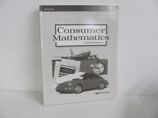 Consumer Mathematics Abeka Test/Quiz Key  Pre-Owned Mathematics Textbooks