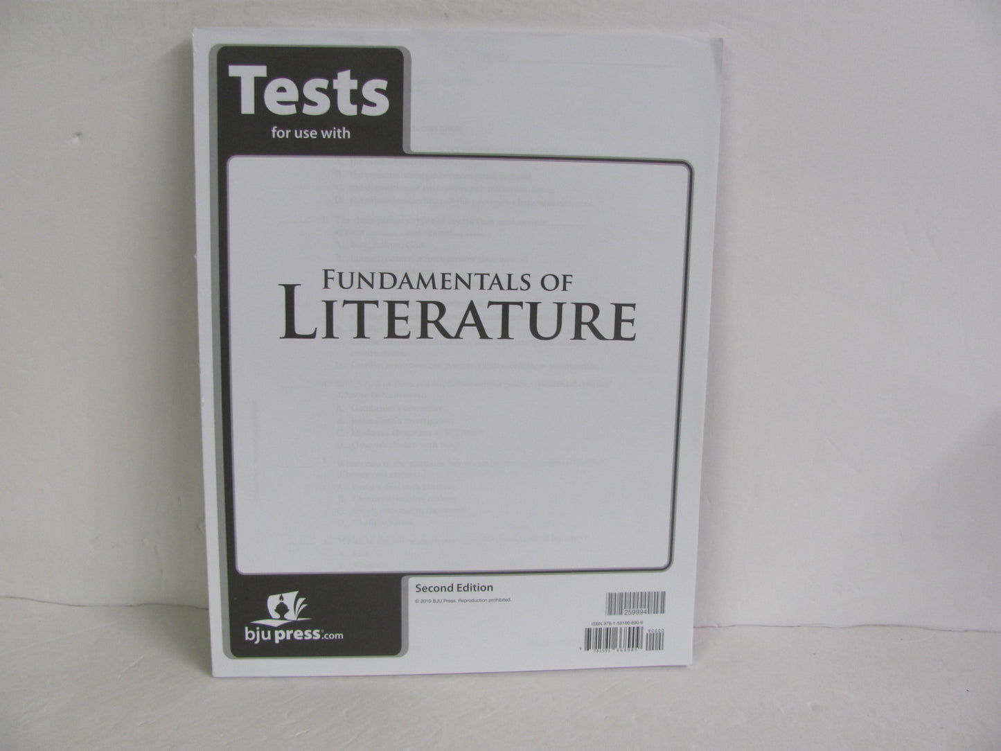 Fundamentals of Literature BJU Press Tests  Pre-Owned Reading Textbooks