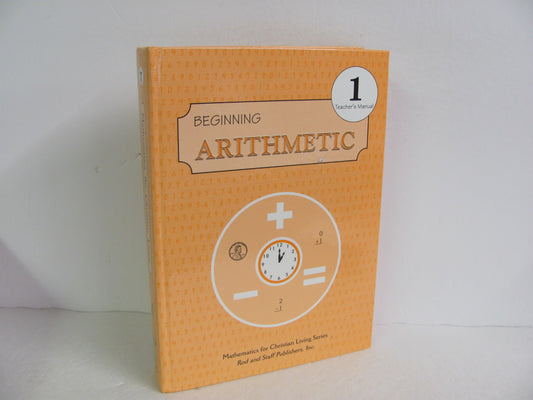 Beginning Arithmetic Rod & Staff Teacher Manual  Pre-Owned Mathematics Textbooks