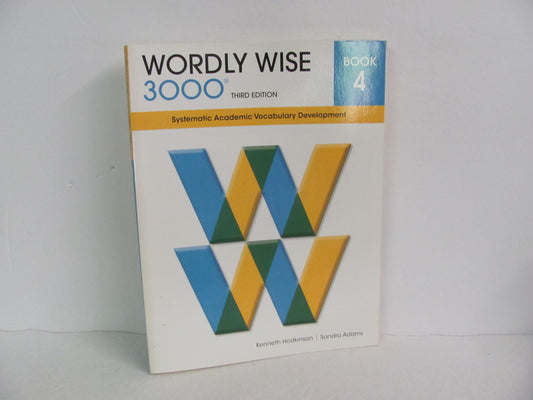 Wordly Wise 4 EPS Workbook  Pre-Owned Adams 4th Grade Spelling/Vocabulary Books