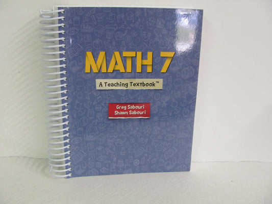 Math 7 Teaching Textbook Student Book Pre-Owned Sabouri Mathematics Textbooks