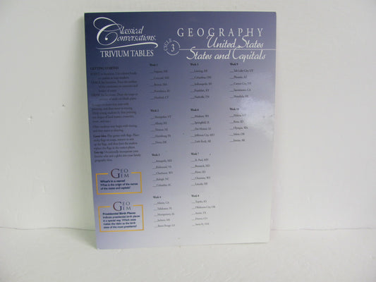 Geography United States Trivium Tables Classical Conversations