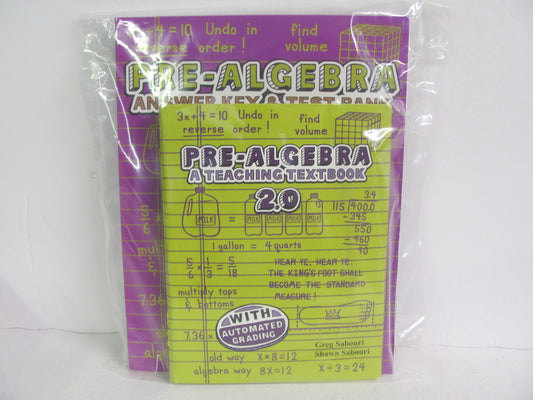 Pre Algebra 2.0 Teaching Textbook CD-Rom  Pre-Owned Mathematics Textbooks