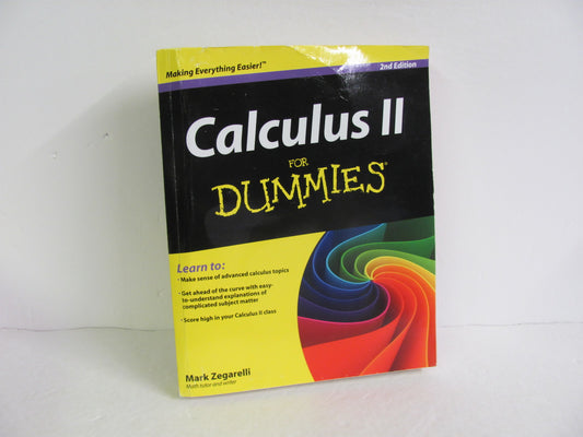 Calculus II For Dummies Pre-Owned Zegarelli High School Mathematics Textbooks