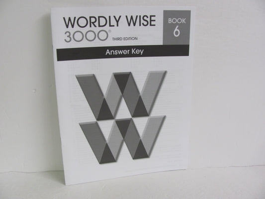 Wordly Wise 3000 EPS Answer Key  Pre-Owned 6th Grade Spelling/Vocabulary Books