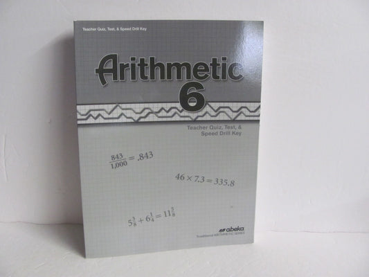 Arithmetic 6 Abeka Quiz/Test Key  Pre-Owned 6th Grade Mathematics Textbooks