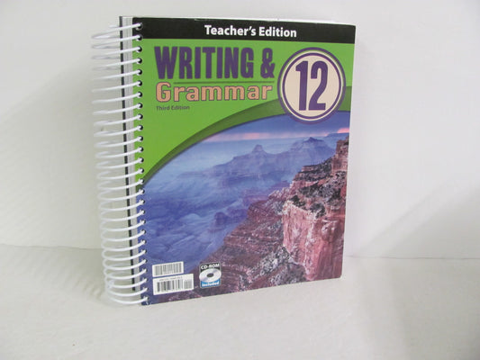 Writing & Grammar 12 BJU Press Teacher Edition  Pre-Owned Language Textbooks