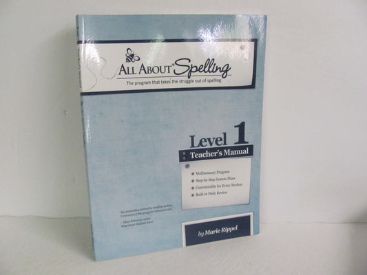 All About Spelling Level 1 Teacher Manual  Pre-Owned Spelling/Vocabulary Books