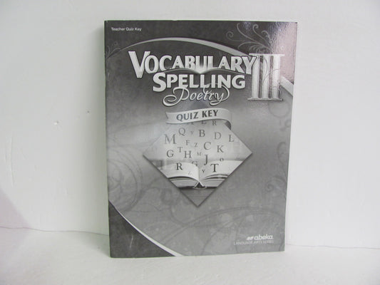 Vocabulary Spelling Poetry III Abeka 9th Grade Spelling/Vocabulary Books