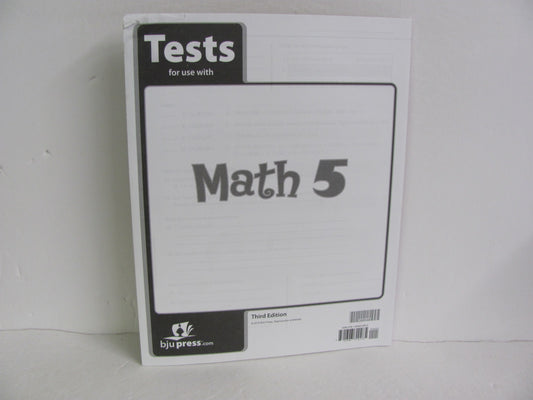 Math 5 BJU Press Tests  Pre-Owned 5th Grade Mathematics Textbooks