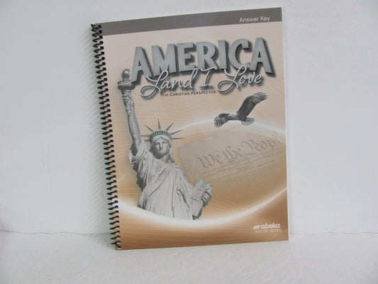 America Land I Love Abeka Answer Key  Pre-Owned 8th Grade History Textbooks